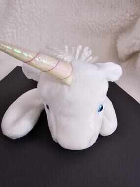 Ty Mystie White Unicorn Plush Stuffed Animal Blue Eyes No Hang Tag Soft Toy